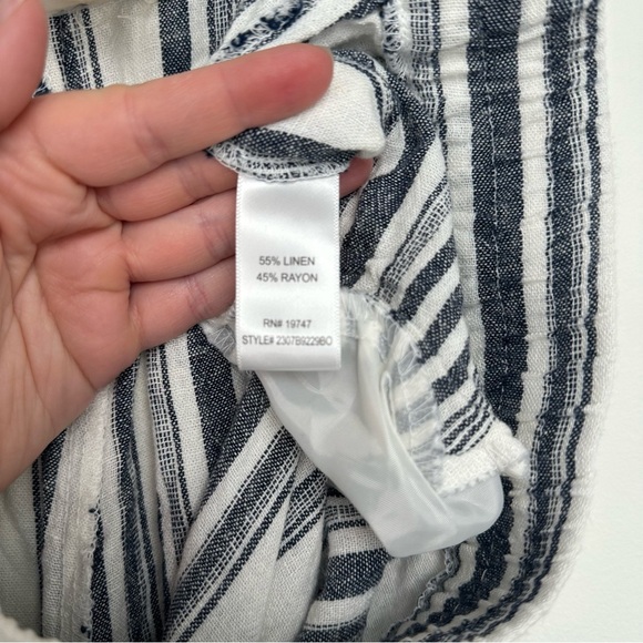 Land N Sea Women's Linen Cropped Pants Plus Size 3x Striped Nautical Resort Wear - Picture 7 of 7